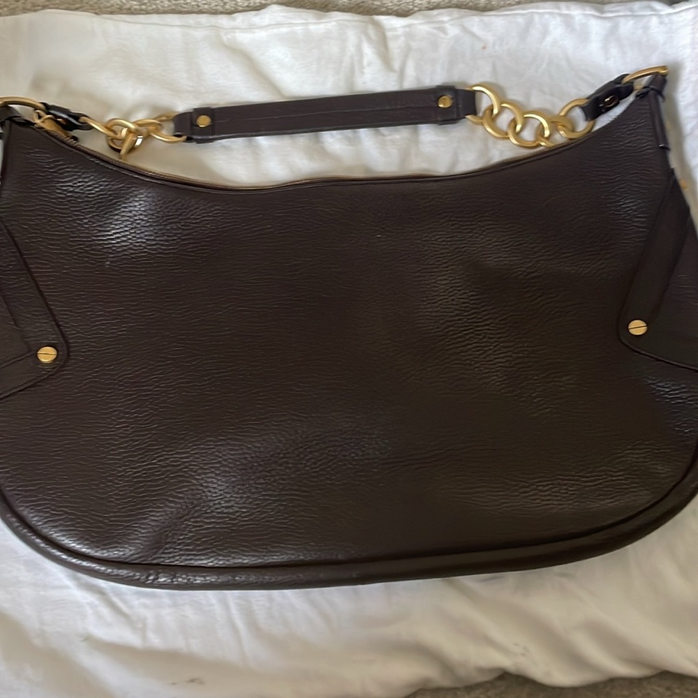 Alexis Hudson dark brown shoulder purse w/tassles - Picture 3 of 9